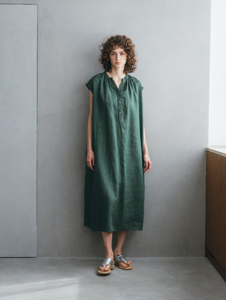 Riia Dress Vert Buis | Fog Linen
