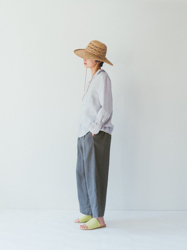 Lea Linen Pigeon Top | Fog Linen