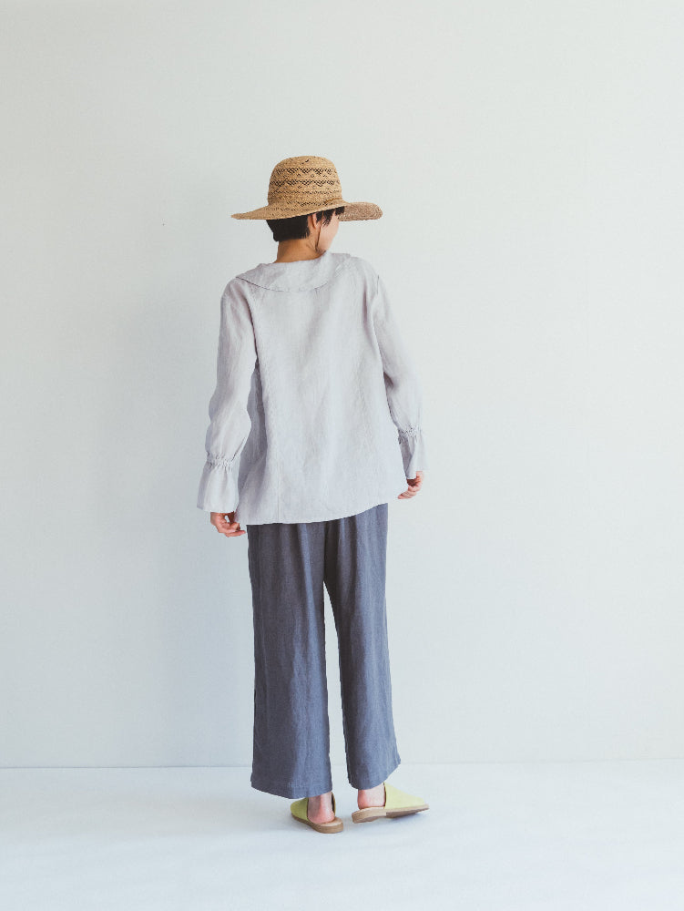 Lea Linen Pigeon Top | Fog Linen