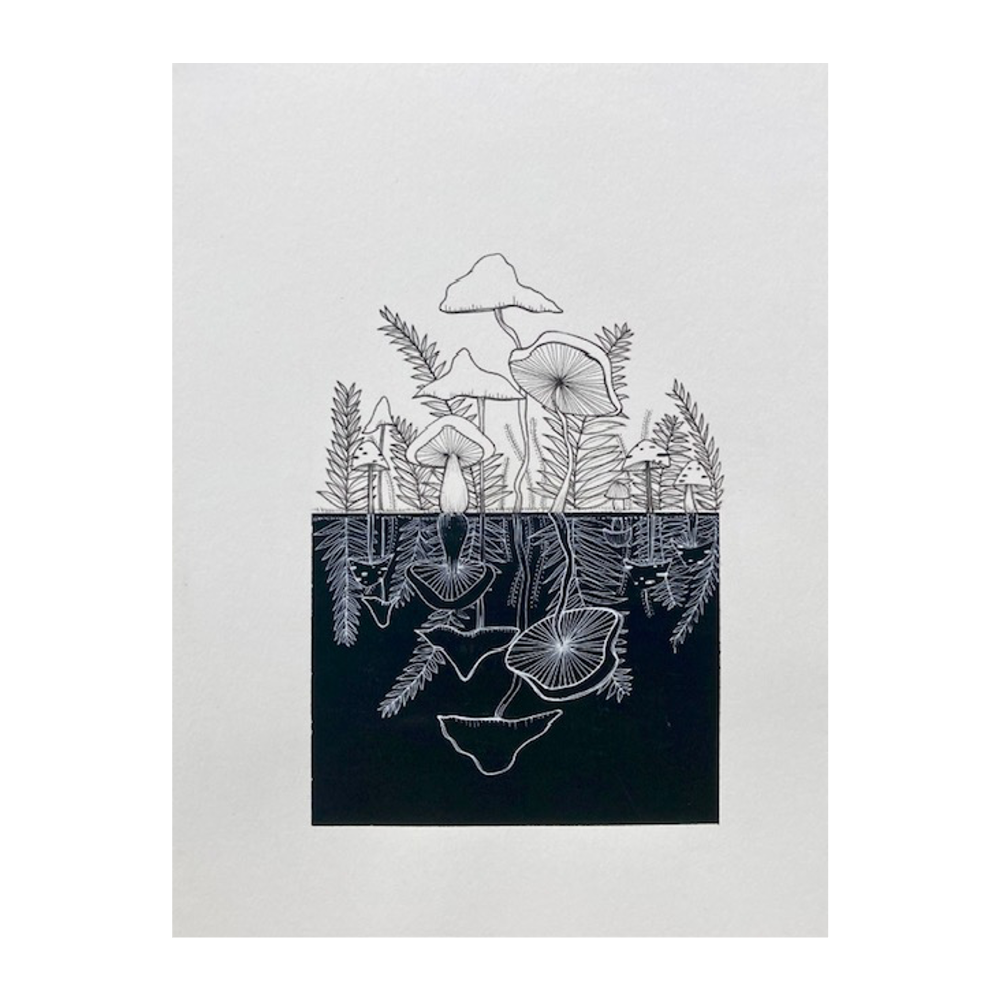 Amy_Ackerman_black_and_white_mushrooms_balance_art_print