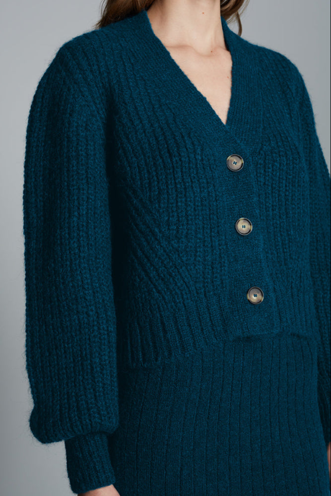 Teal Alpaca Cardi