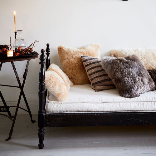 Champagne Alpaca Lumbar Pillow