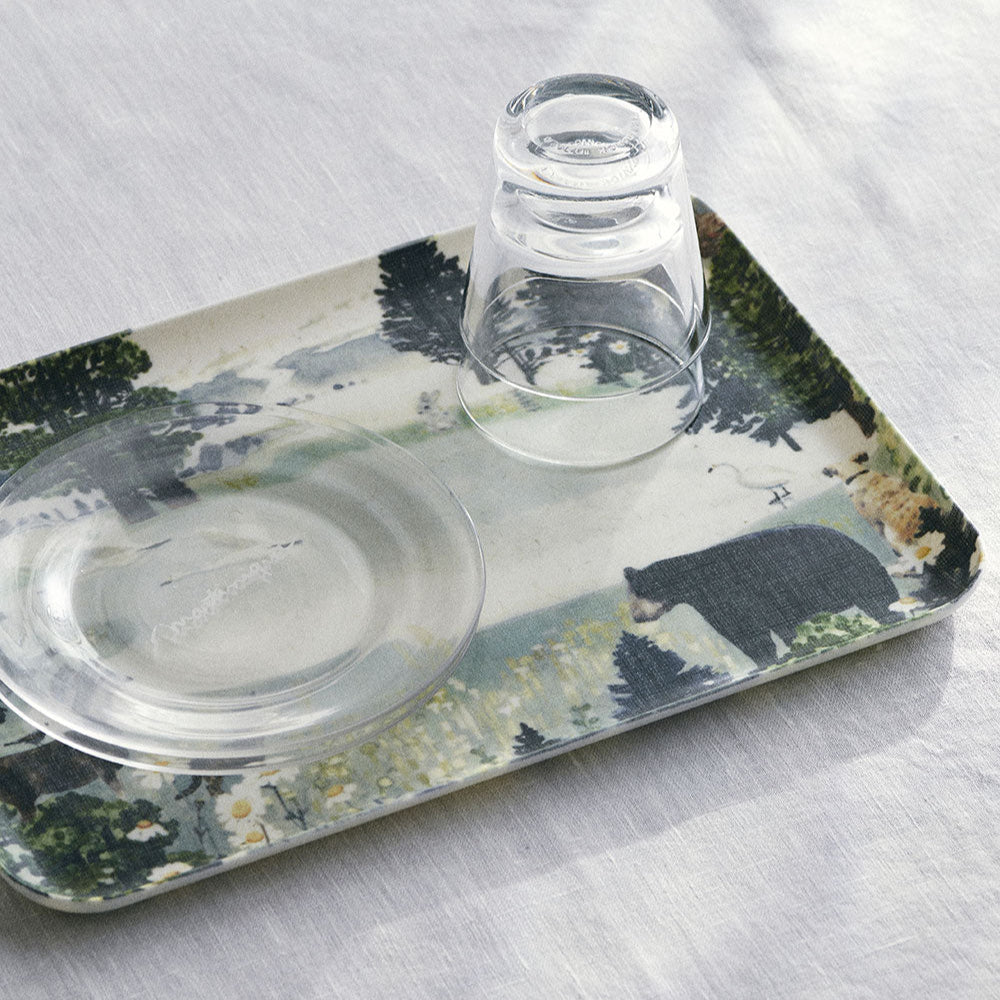 Tray with animal design on a white surface