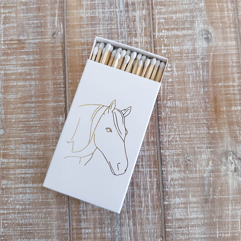 White Oversized Horse Head Matches