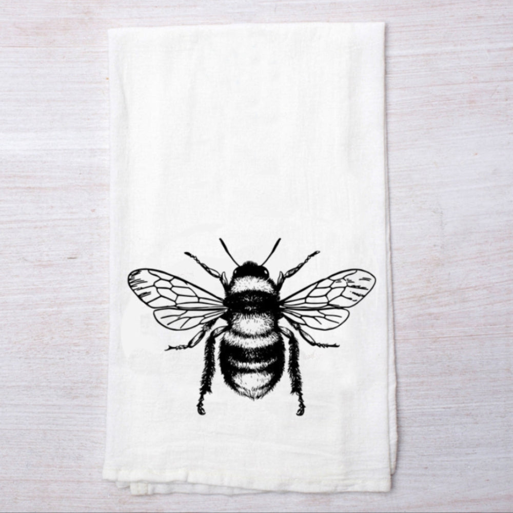 black-and-white-honey-bee-cotton-flour-sack-tea-towel