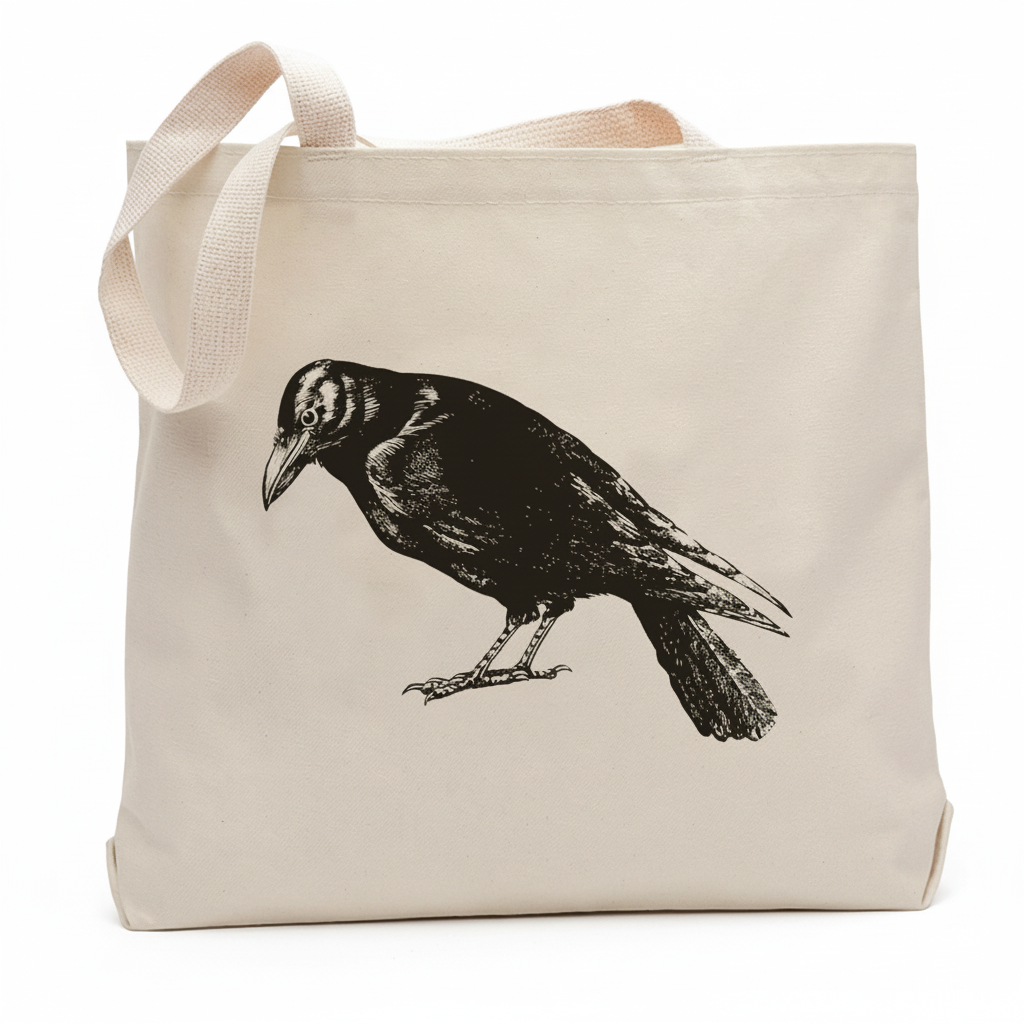 crow-cotton-canvas-tote-bag