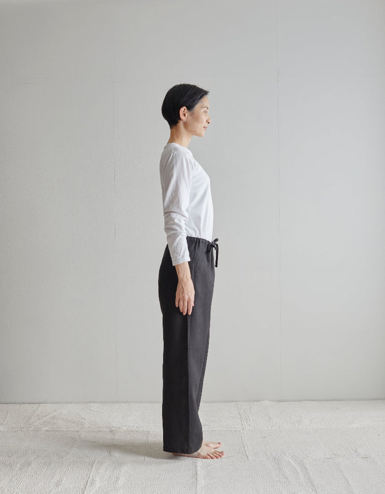Oise Black Draw String Pants | Fog Linen