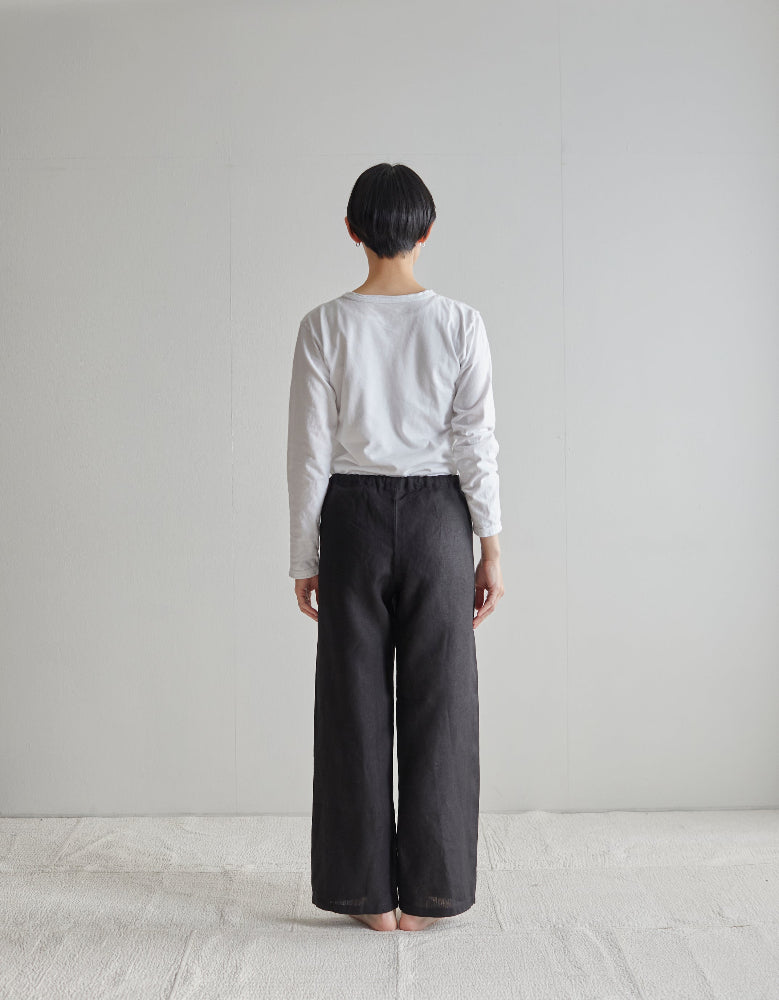 Oise Black Draw String Pants | Fog Linen