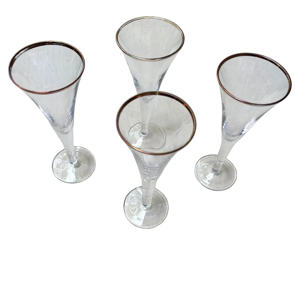 Vintage | Gold Rim Cordial Glasses
