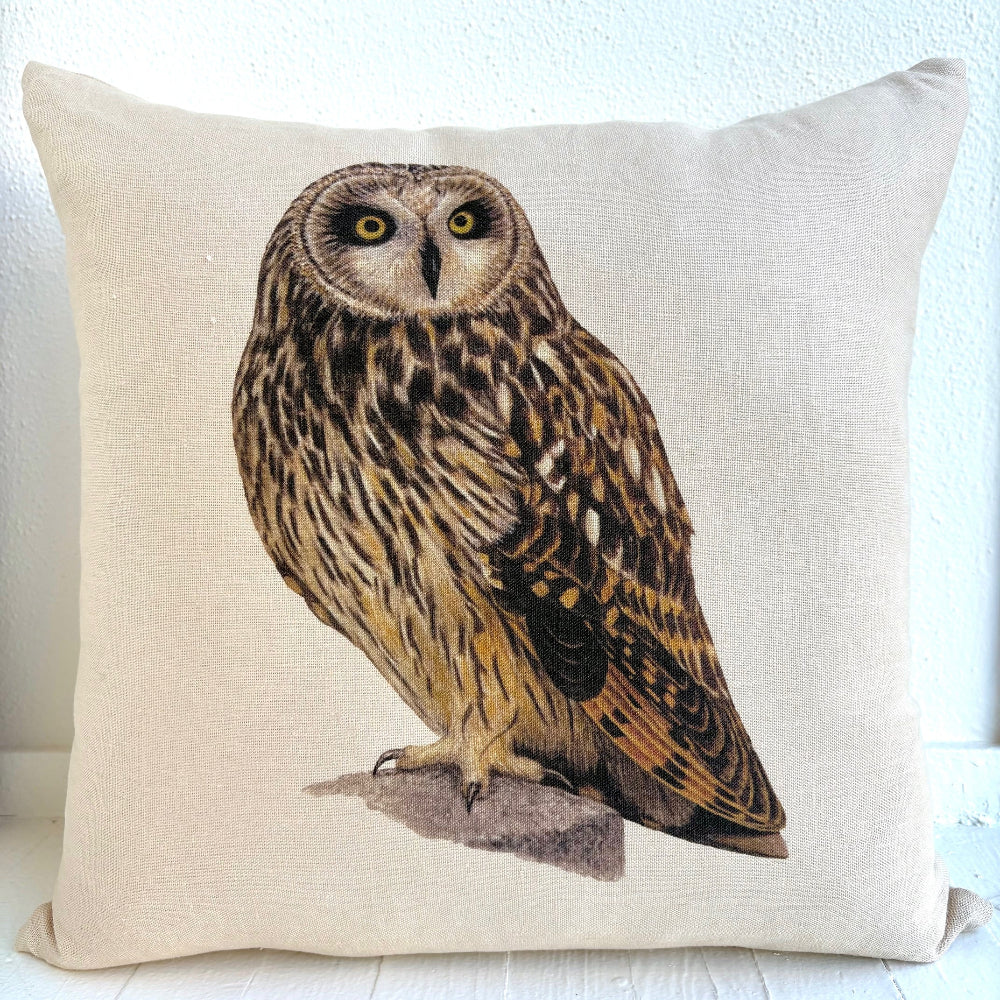 Owl 20” linen pillow