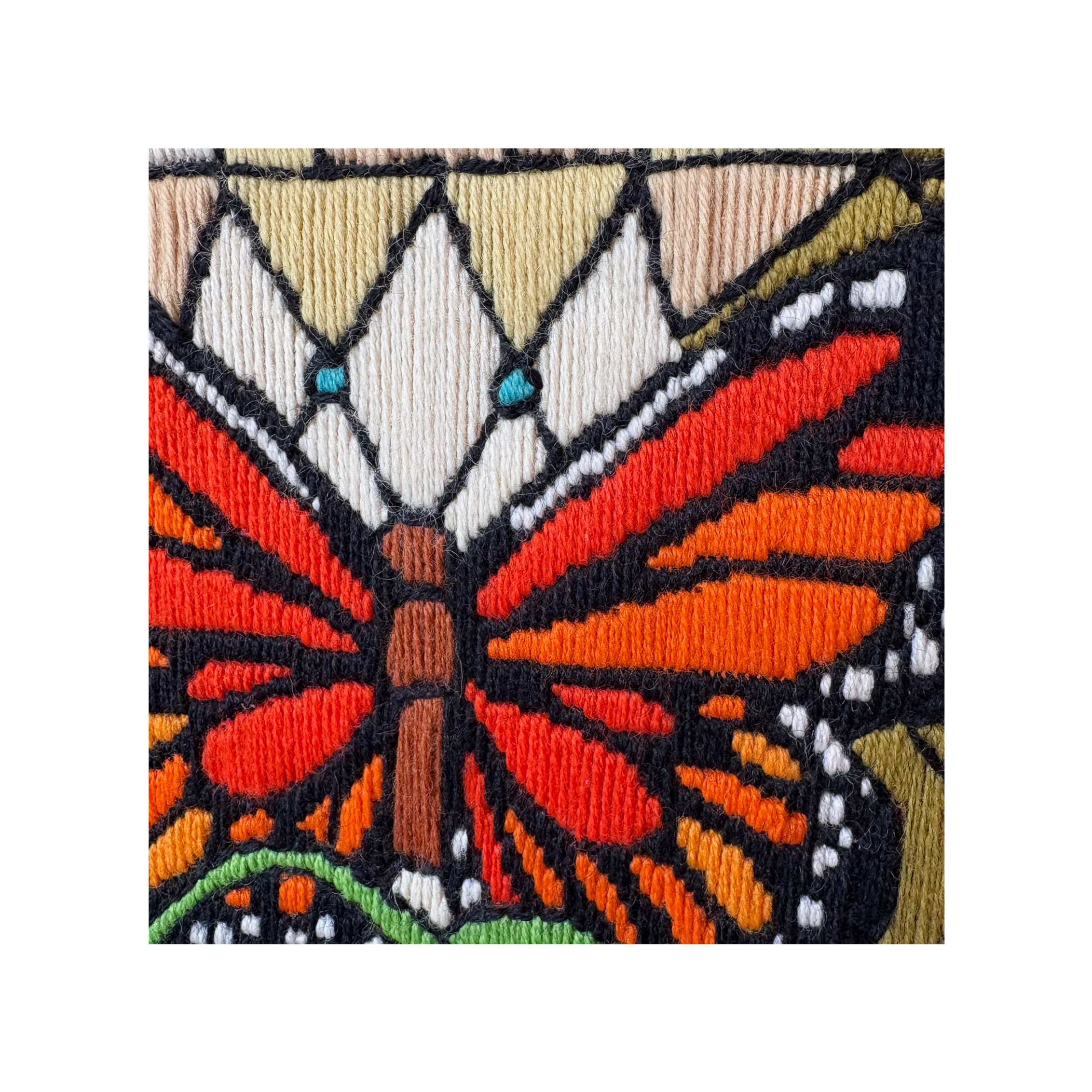 Vintage | Framed Embroidered Monarch Butterfly