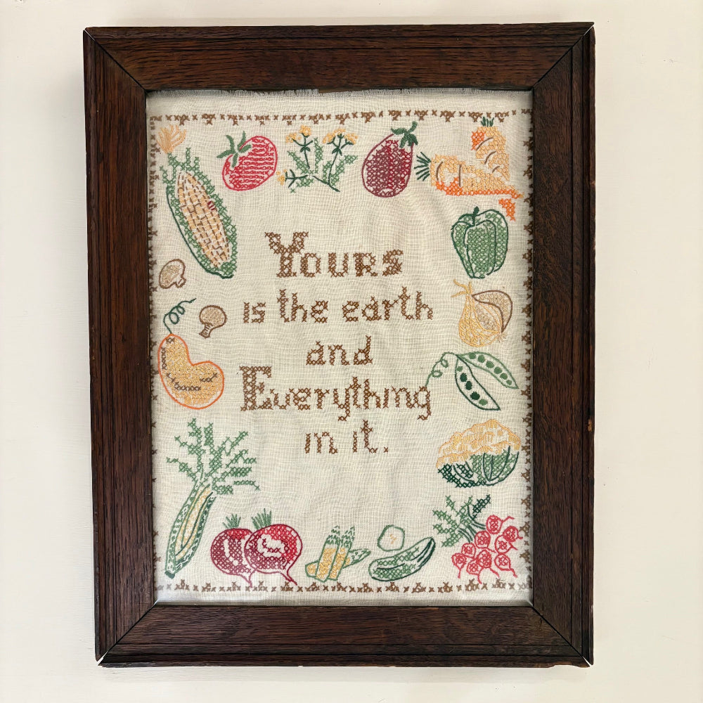 Vintage | Framed Yours Is The Earth Cross Stitch