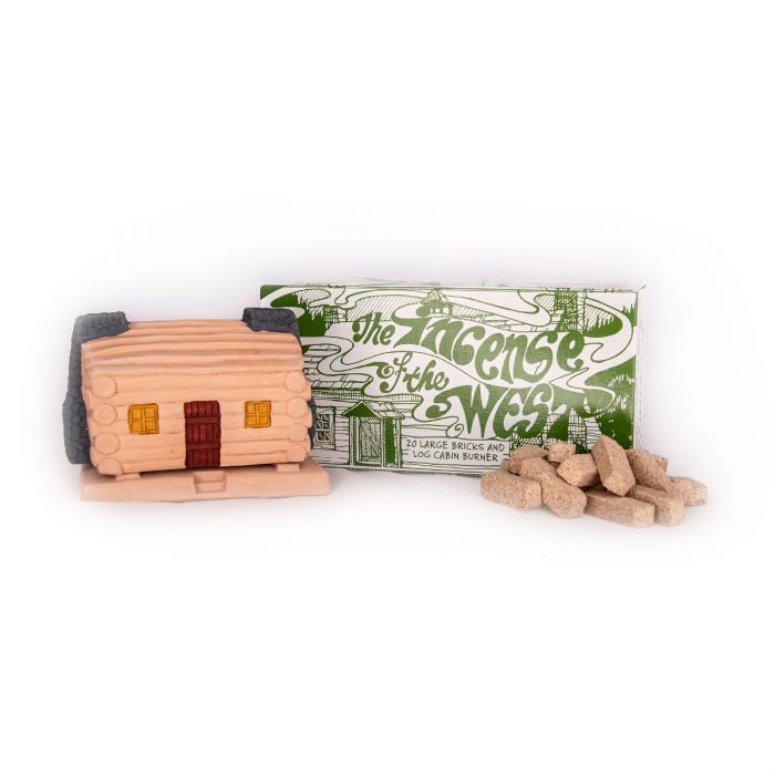 Log Cabin Incense Burner with 20 Count Box Pinon Incense